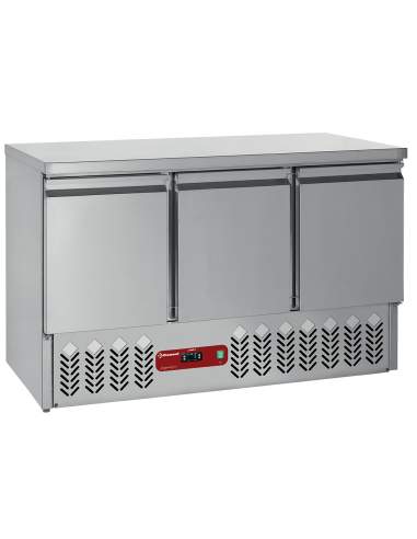 Table frigorifique compact, 3 portes GN 1/1, 380 Lit
