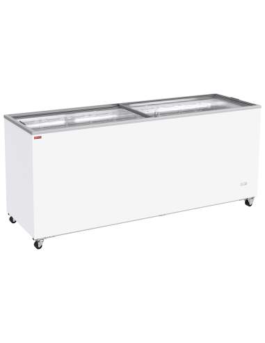 Conservateur bahut, 672 litres, couvercles coulissants sur roulettes