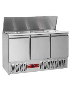 Saladettes avec couvercle 4xGN1/1-150 mm + reserve 3 pt.GN 1/1, 380 Lit