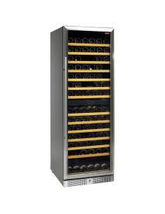 Vitrine cave a vins, ventilée, 375 Lt., porte en acier inox, 2 T°, BLACK
