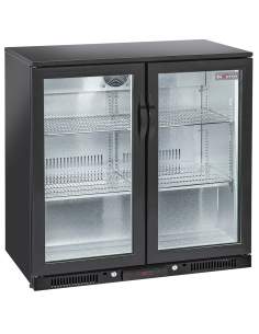 Refroidisseur de bouteilles "arrière bar" ventilé, 2 portes vitrées battantes 