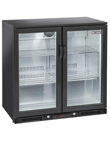 Refroidisseur de bouteilles "arrière bar" ventilé, 2 portes vitrées battantes 