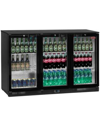 Refroidisseur de bouteilles ventilé, "Back Bar" 3 portes battantes