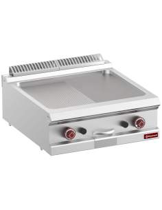 Plaque de cuisson gaz 1/2 lisse 1/2 rainurée, module 1/1  -Top-