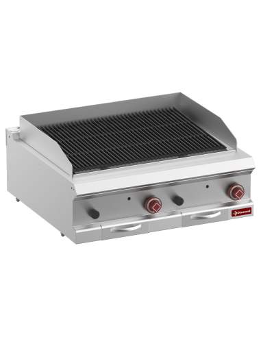 Grill pierre de lave, module 1/1, grille en fonte "double face"-Top-