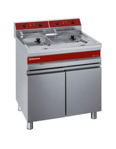 Friteuse électrique 2 cuves de 14 litres sur armoire