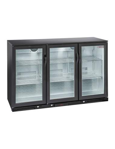 Refroidisseur de bouteilles "arrière bar" ventilé, 3 portes  vitrées battantes 