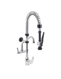 Douchette acier inox et robinet avec groupe mitigeur monocommande (Sortie MONO)