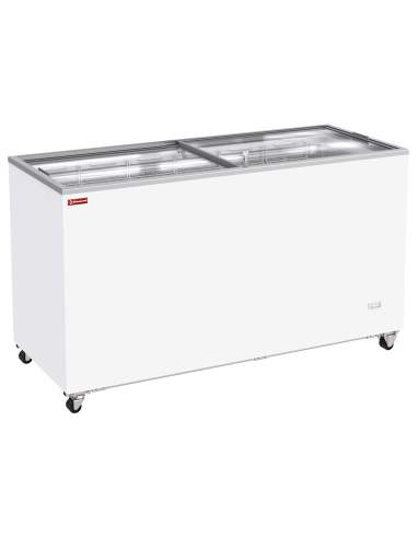 Conservateur bahut, 503 litres, couvercles coulissants sur roulettes