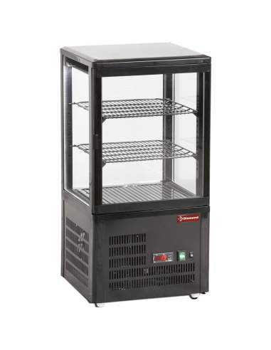 Vitrine de table ventilée, 4 faces vitrées, 3 niveaux "Black"