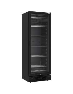 Vitrine ventilée négative vitrée 382 litres - 5 niveaux fixes - NOIRE