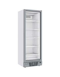 Vitrine ventilée négative vitrée 382 litres - 5 niveaux fixes - BLANCHE