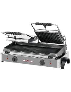 Grill panini électrique DOUBLE, plaques rainurées