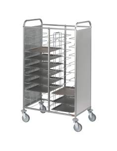 Echelle à plateaux "universel" inox, 2x 12 niveaux