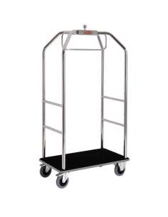 Chariot pour valises & vestiaire "chromé", 2 roues à freins