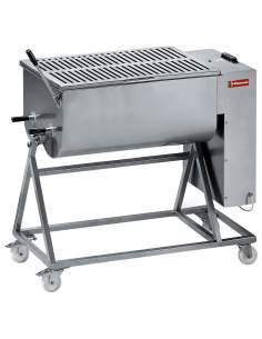 Mélangeur à viande en inox 120 kg, piètement sur roues