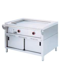 Plaque "Teppanyaki" gaz, 2 zones (2x 7 kW), sur armoire