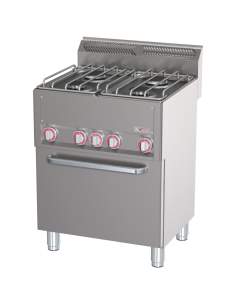 Fourneau 4 feux sur four à convection GN1/1