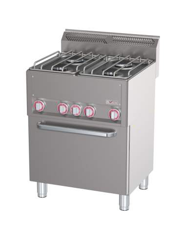 Fourneau 4 feux sur four à convection GN1/1
