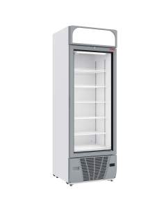 Vitrine ventilée négative vitrée 496  litres - 6 niveaux fixes avec caisson lumineux - BLANCHE