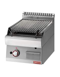 Grill pierre de lave, 1/2 module, grille en fonte "double face"