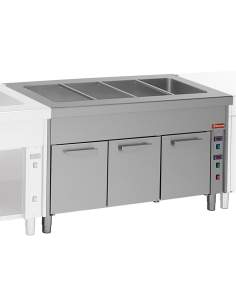 Elément bain-marie sur armoire chauffante 4x GN 1/1