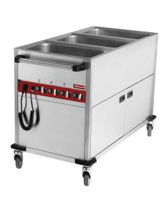 Bain marie 3 GN1/1 sur armoire chauffante