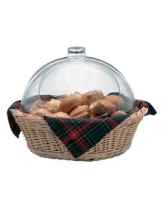 Panier en osier avec double cloche en plexi