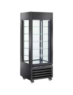 Vitrine "FULL vitrée" 440 Lt., 5 niveaux en verre, ventilée - ICE CREAM & PASTRY - NOIR