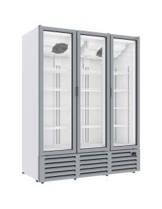 Vitrine ventilée positive 1455 litres, 3 portes battantes - BLANCHE