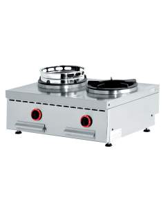 Feux wok gaz de table, 2 feux (2x 13 kW)