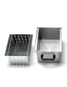 Bac avec filtre pour décharge en inox (10-18 kg)