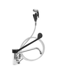 Robinet mitigeur, commande à coude et douchette estract. (Sortie MONO)