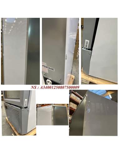 Vitrine ventilée négative vitrée 221 litres - 7 niveaux fixes - BLANCHE