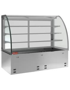 Elément cuve et vitrine sur 3 niveaux fermée, réfrigérées, ventilées, 2x GN 1/1 (sans unité hermétique)
