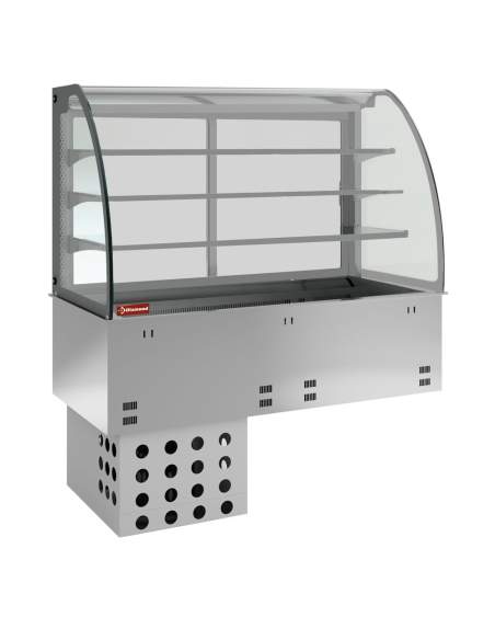 Elément cuve et vitrine sur 3 niveaux fermée, réfrigérées, ventilées, 3x GN 1/1
