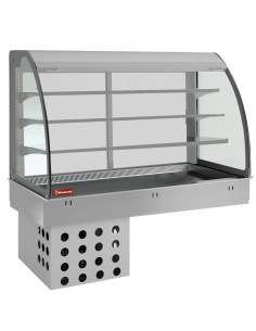 Elément top et vitrine sur 3 niveaux ouverte (avec rideau), réfrigérés, ventilés, 4x GN 1/1