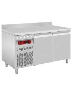 Table frigorifique "murale" ventilée, 2 portes GN 1/1, 260 Lit. groupe à gauche