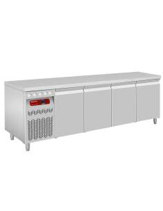 Table frigorifique ventilée, 4 portes GN 1/1, 550 Lit. groupe a gauche