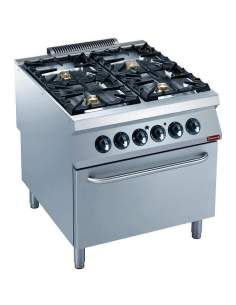 Fourneau gaz 4 feux vifs, four électrique GN 2/1-