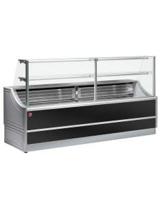 Comptoir vitrine réfrigérée - Version neutre "OL Orléans" vitre droite 90°, sans réserve