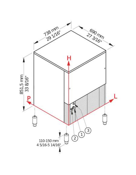Machine à glace PEBBLE ICE 142 kg avec réserve 40 Kg - EAU