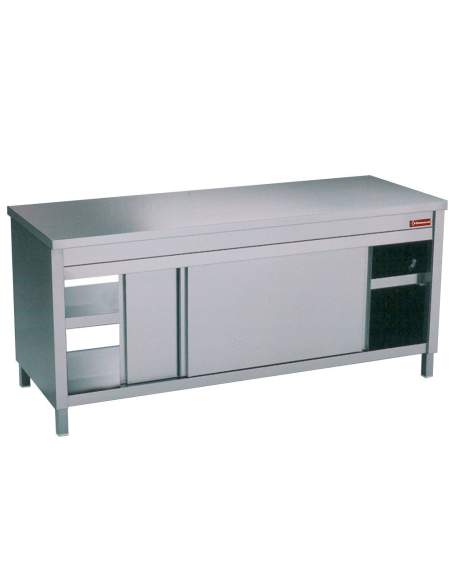 Table sur armoire neutre "traversante centrale"