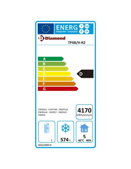 Table de congélation, ventilée, 4 portes EN 600x400