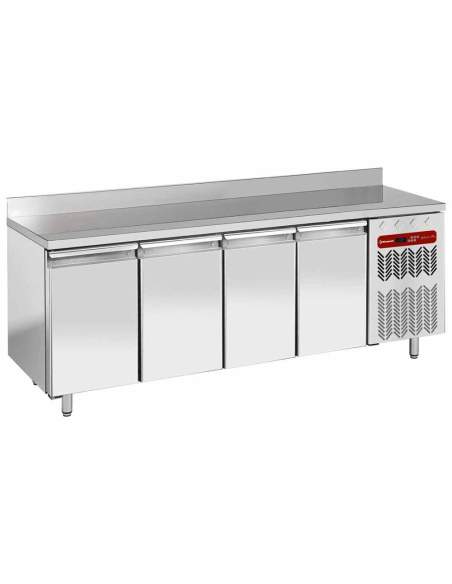 Table de congélation "murale", ventilée, 4 portes EN 600x400, 760 litres