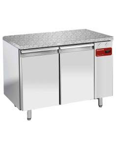 Table de congélation, vent., 2 portes EN 600x400 - Top en granit (Sans groupe)