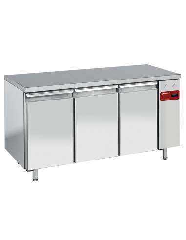 Table frigorifique, ventilée, 3 portes EN 600x400, (Sans groupe)