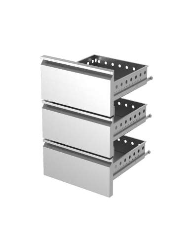 Kit bloc tiroirs (1/3+1/3+1/3) inox x KBR…