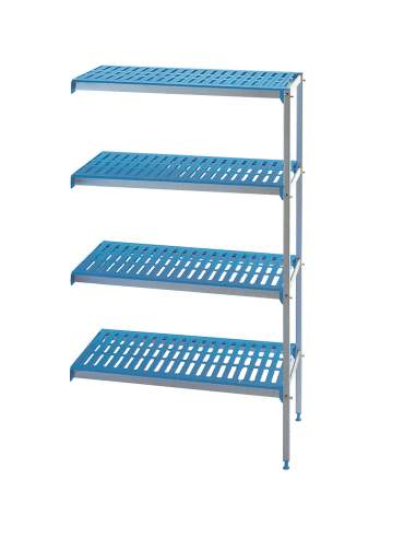 Rayonnage angulaire en aluminium anodisé GN 4 niveaux "Modular Rack