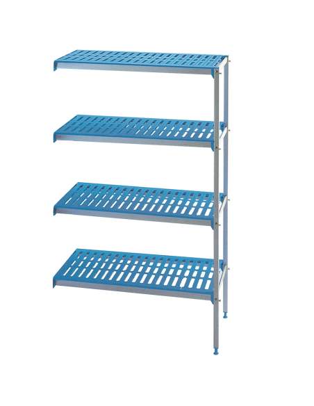 Rayonnage angulaire en aluminium anodisé GN 4 niveaux "Modular Rack